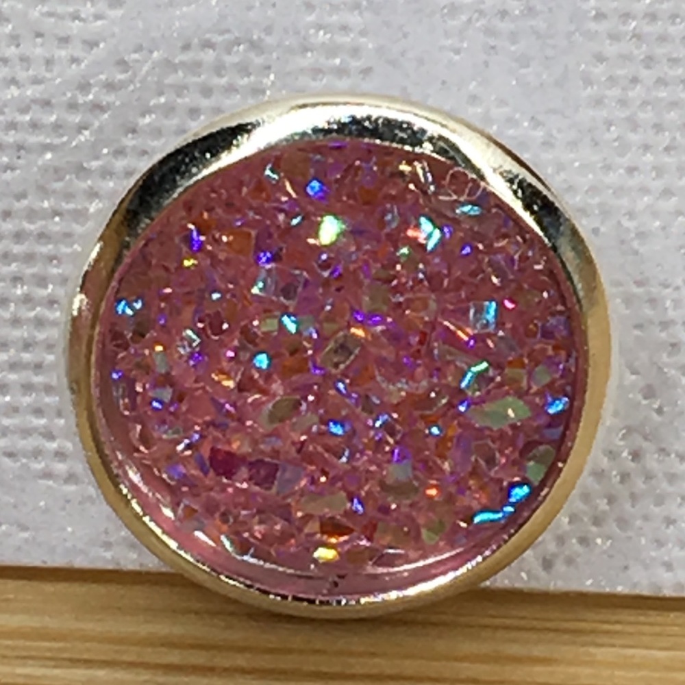Pink Druzy Earrings - Picture 2 of 4